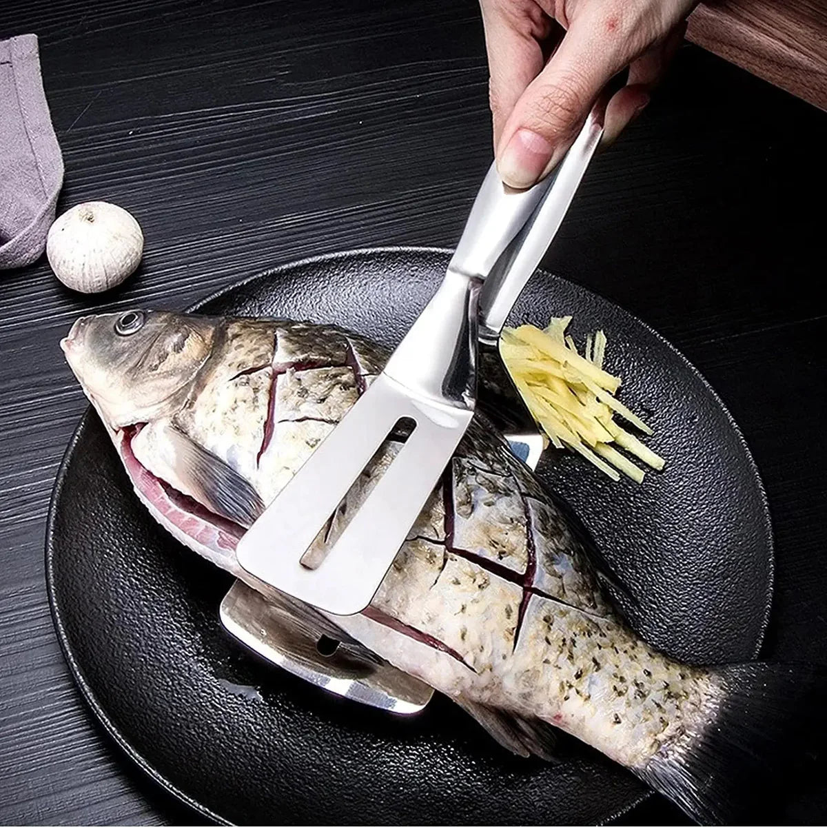 Multifunction Stainless Steel Cooking Tong for Frying & BBQ