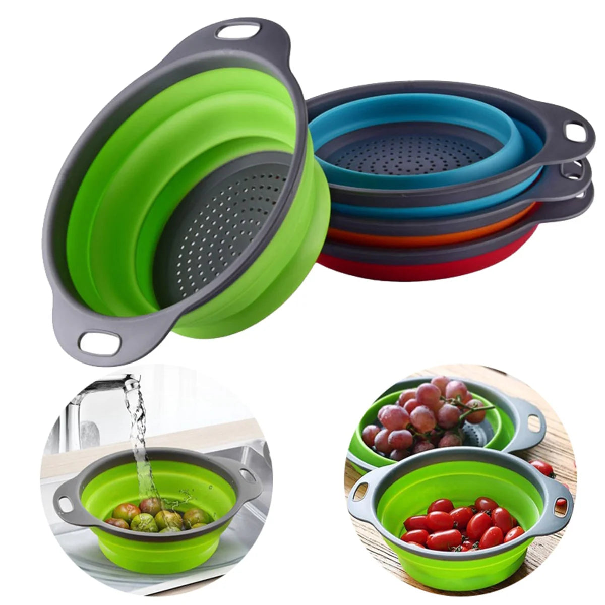 Round Sili Strain used in all kinds of household and official kitchen purposes as a Foldable utensil.