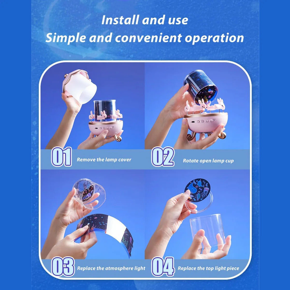 Bunny's Carousel Rotating LED Night Light