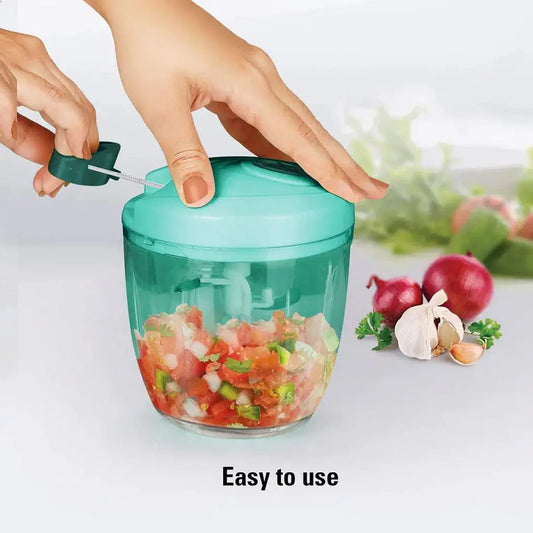 6 BLADE 2IN1 MANUAL FOOD CHOPPER, COMPACT & POWERFUL HAND HELD VEGETABLE CHOPPER (1000Ml)