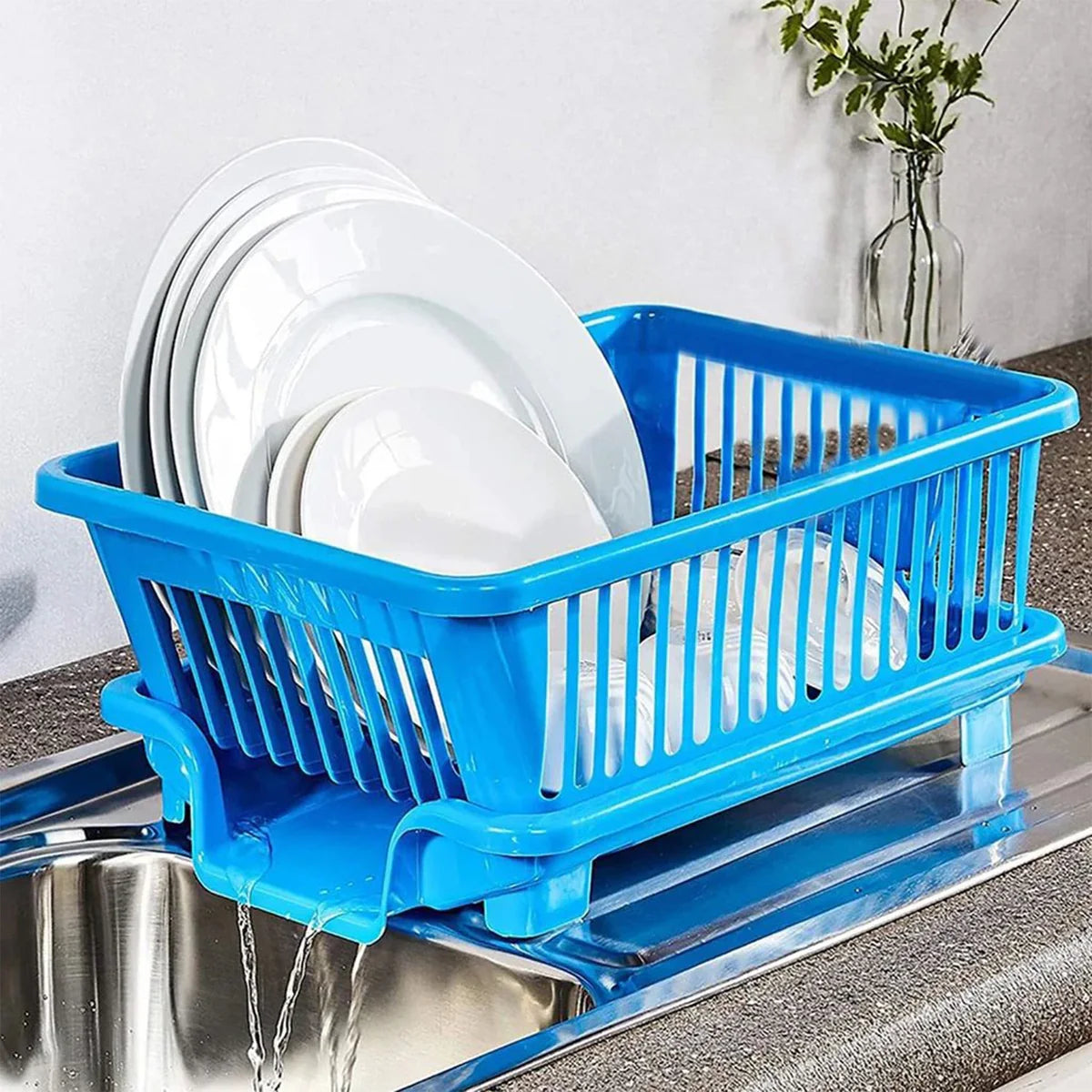 Plastic Sink Dish Drainer Drying Rack (With Brown Box)