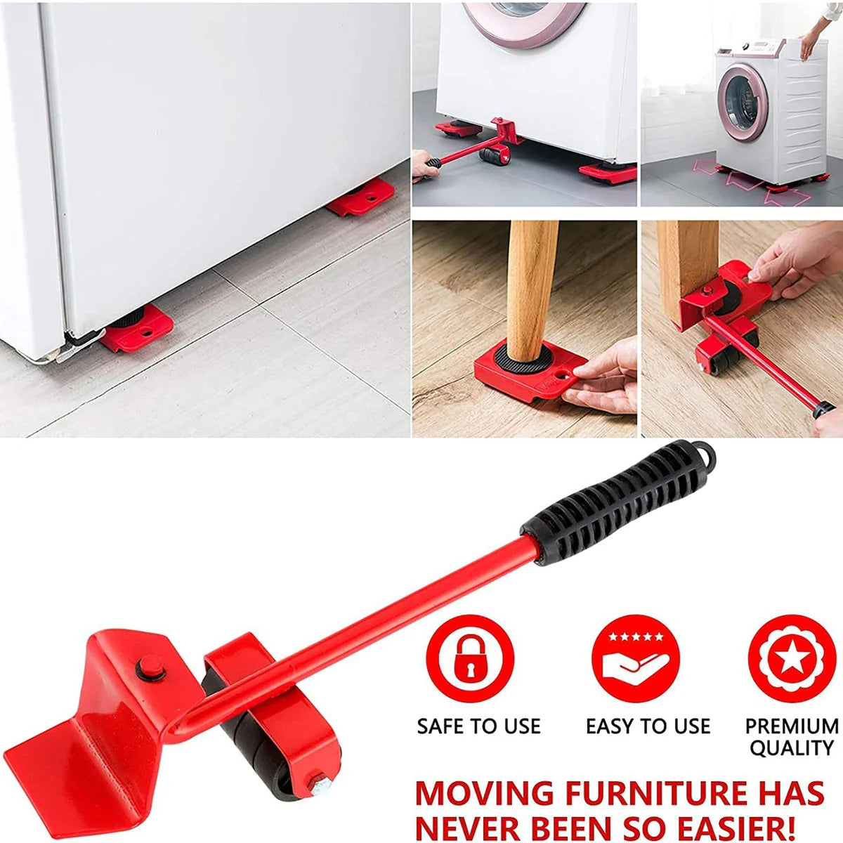 Heavy-Duty Furniture Lifter & Shifting Tool